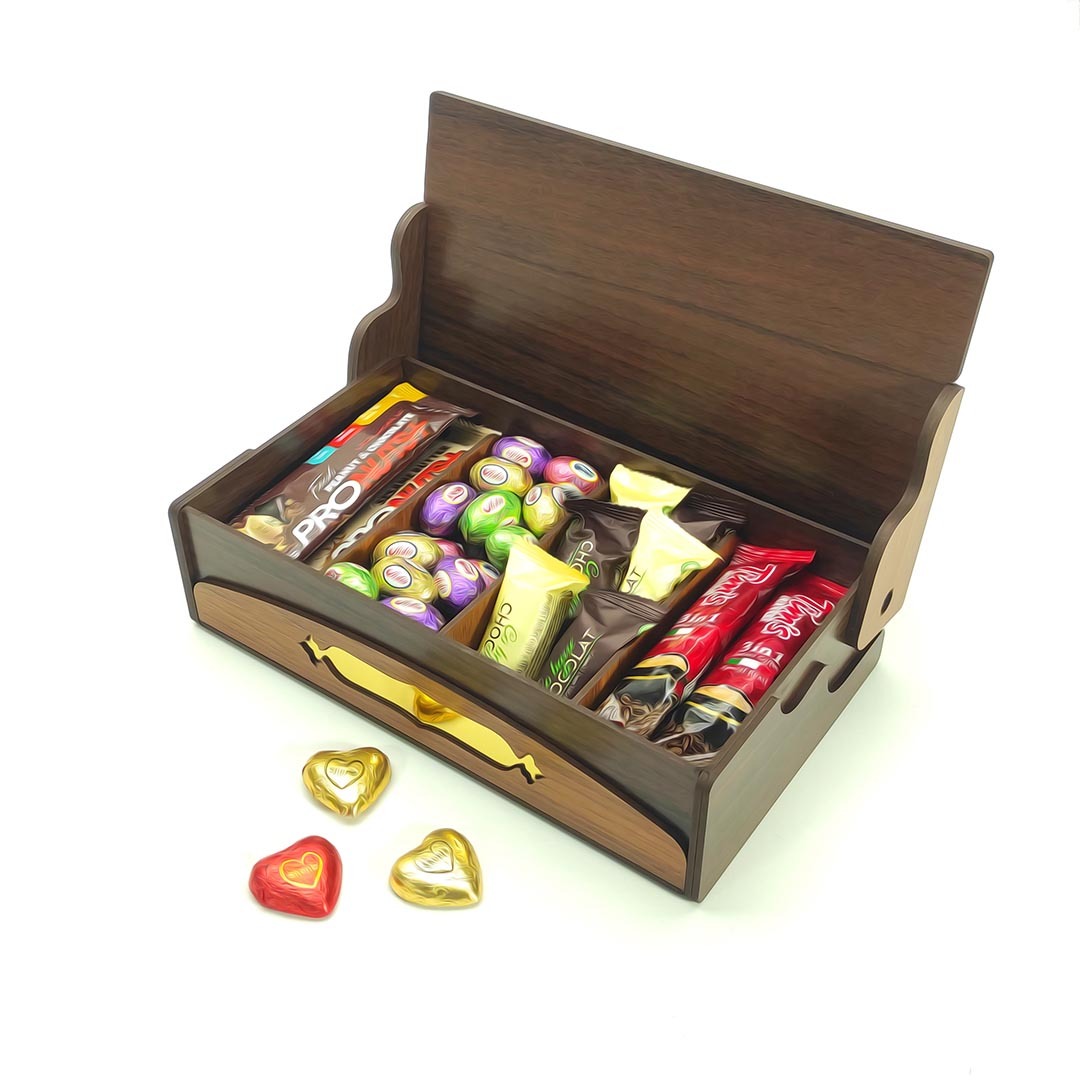  جعبه شکلات تتریس برند کیانلی با درب باز 