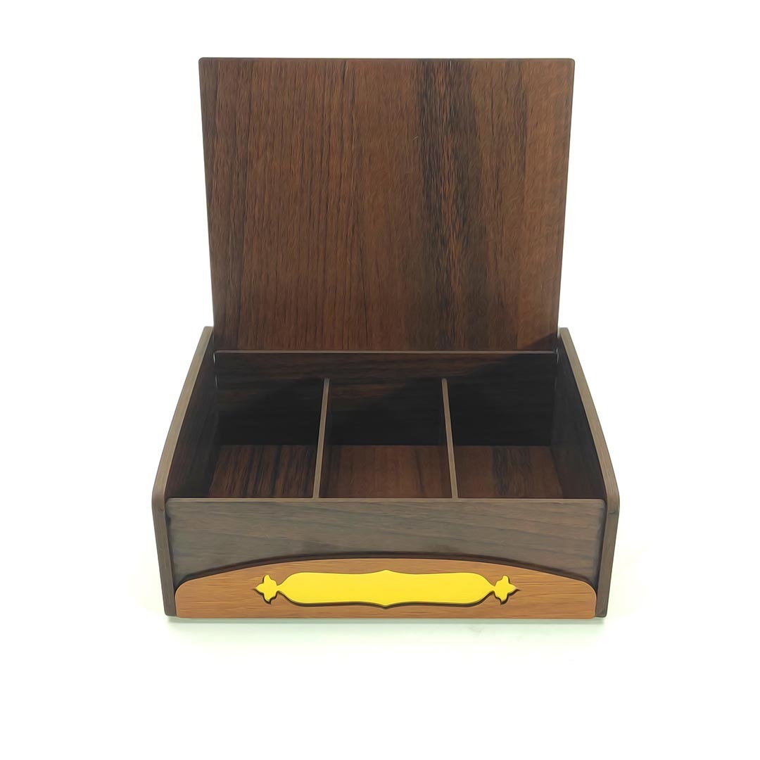  جعبه چوبی دارای 3 قسمت با درب 